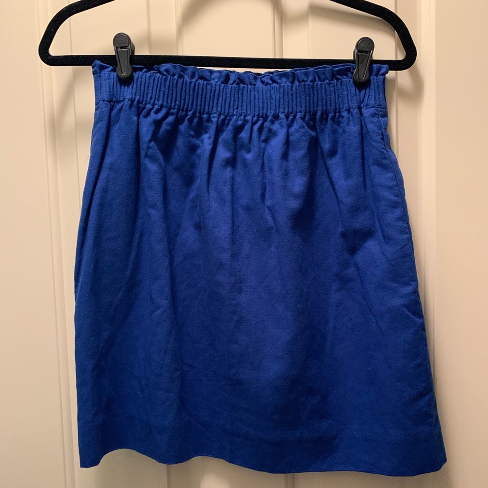 NTW JCrew linen mini skirt blue size 4